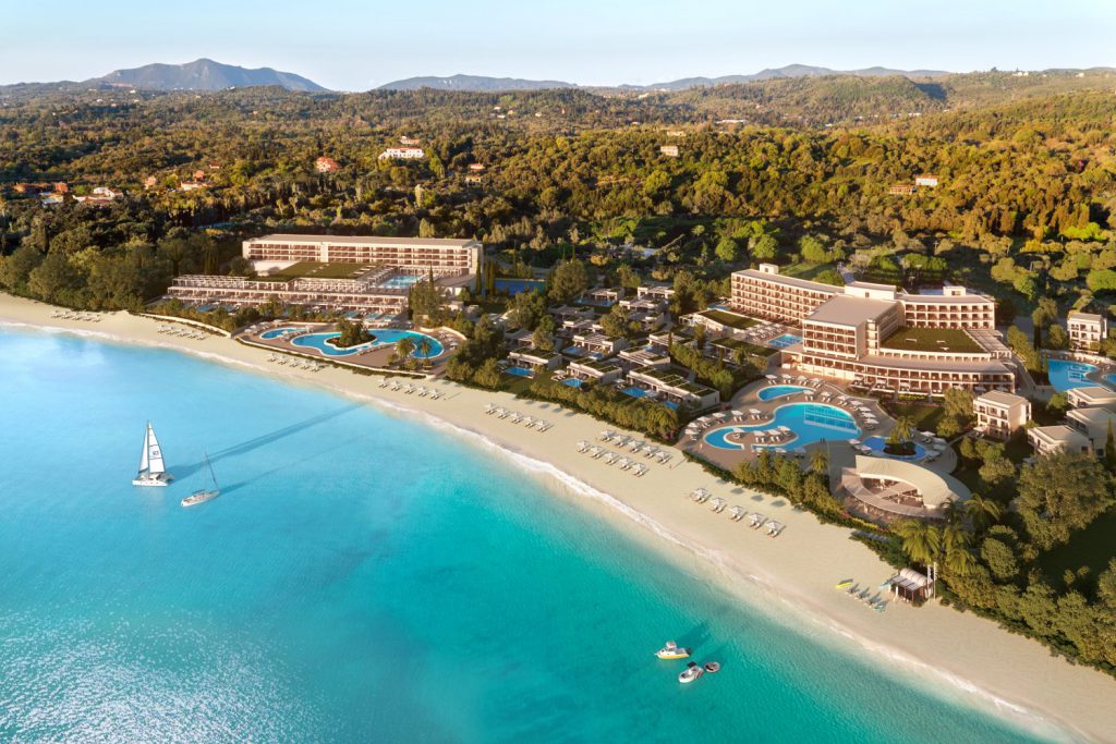 view of ikos dassia hotel Corfu