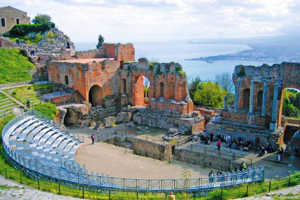  Teatro Greco with view of Taormina